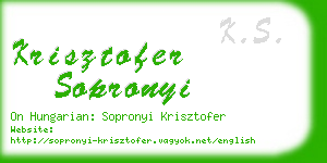 krisztofer sopronyi business card